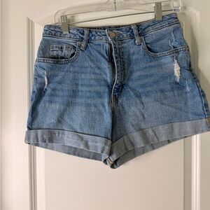 Super-High Rise Rolled Cuff Jean Shorts by Wild Fable Size 8R